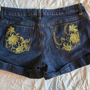 y2k Embroidered Denim Shorts